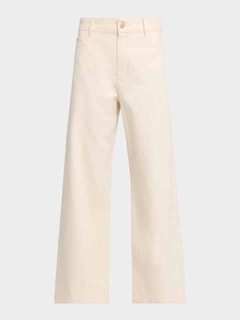 Max Mara Zarina Cropped Wide-Leg Cotton Pants