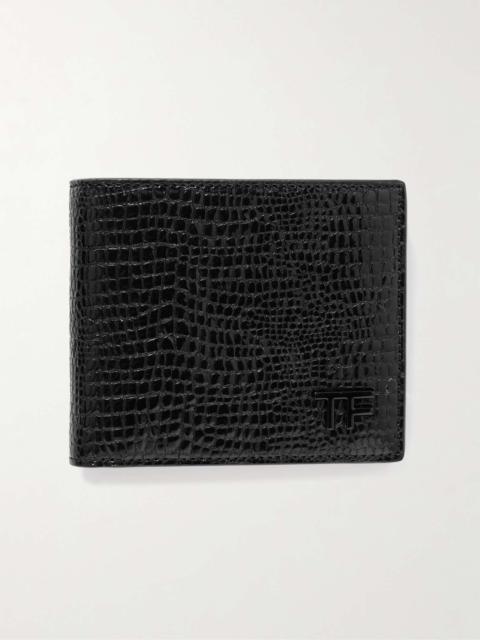 Snake-Effect Leather Bifold Wallet