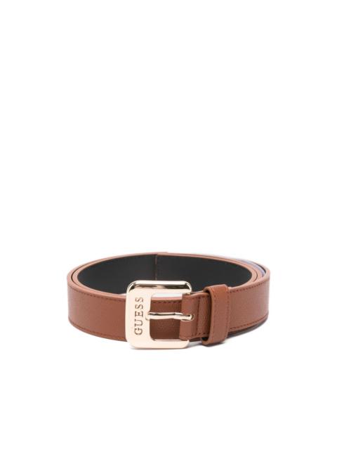 GUESS USA logo-buckle leather belt