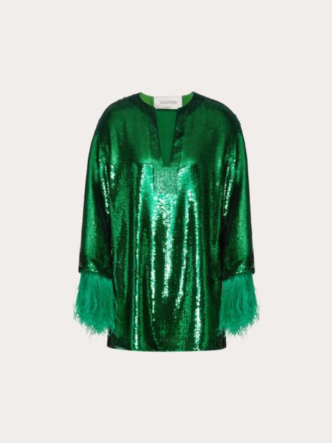 Valentino EMBROIDERED CHIFFON KAFTAN DRESS