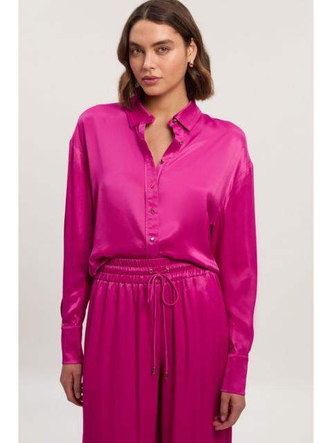 KAREN MILLEN Viscose Satin Oversized Woven Shirt