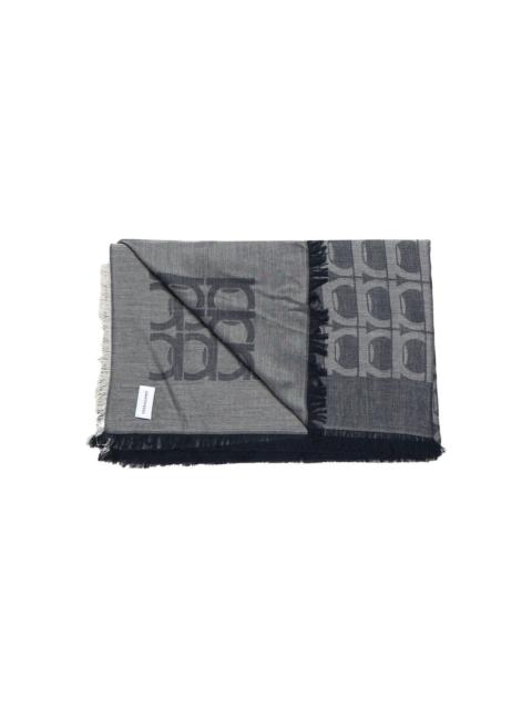 FERRAGAMO Gancini-pattern fringed scarf