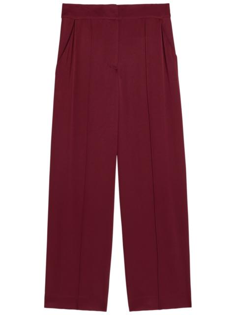 SIMKHAI Simkhai Kyra Pintuck Wide-leg Satin Trousers