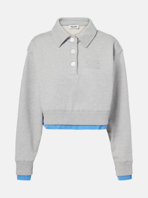 Miu Miu Cropped cotton polo sweater