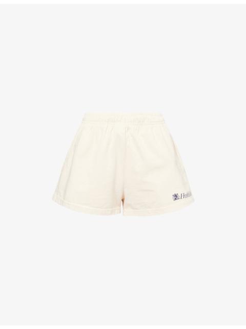 Sporty & Rich Lion Health Disco Drawstring Cotton-Jersey Shorts