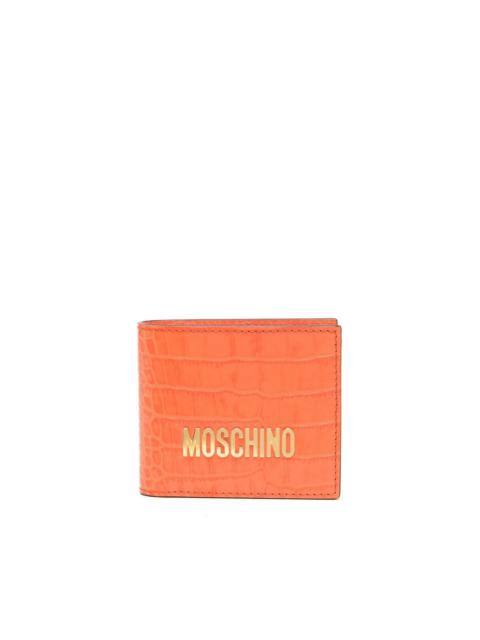leather logo-lettering wallet
