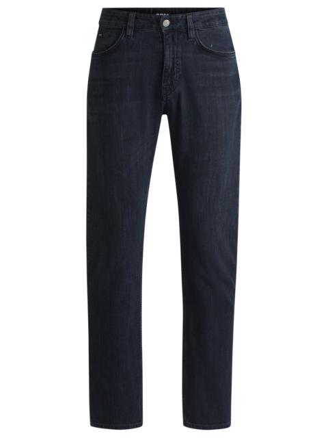 BOSS DELAWARE SLIM-FIT JEANS IN DARK-BLUE STRETCH DENIM