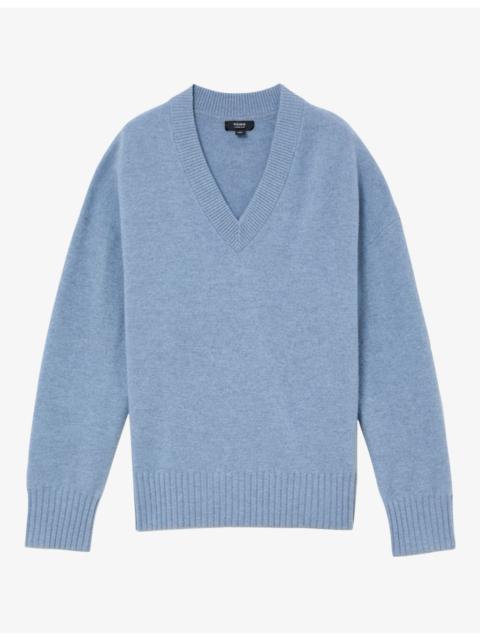 REISS Alberz V-Neck Wool and Cashmere Jumper