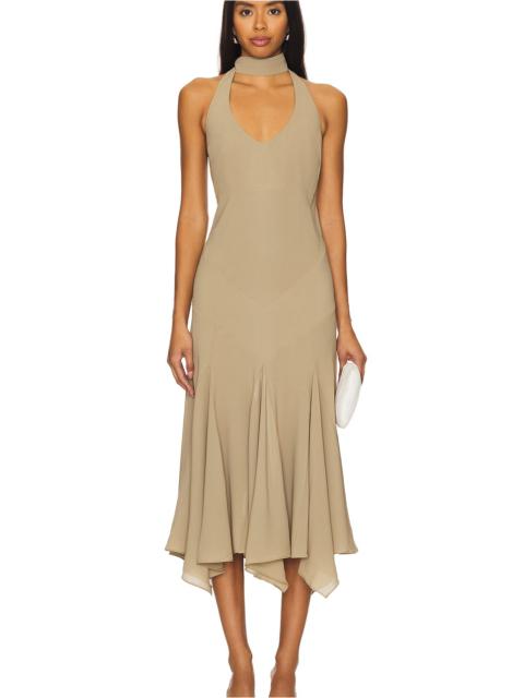 SIEDRÉS Raye Halterneck Midi Dress