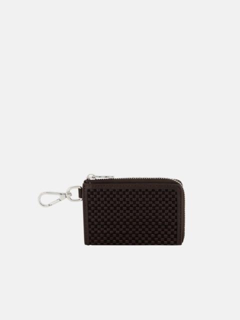 Vince Woven Leather Zip-Top Cardholder