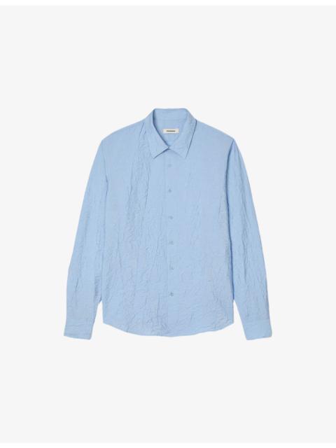 Sandro Crinkled-Texture Regular-Fit Woven Shirt