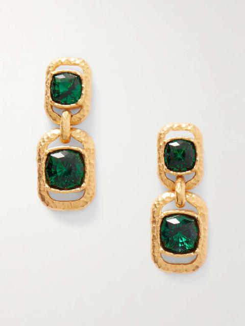 Oscar de la Renta Gold-tone crystal earrings Gold