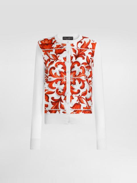 Dolce & Gabbana Majolica-print silk and twill cardigan