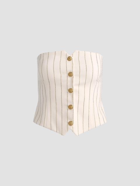 Alice + Olivia Women's Kelcey Embellished Strapless Vest Top - Off White Gold