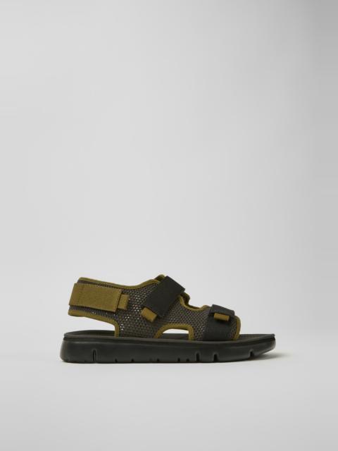 CAMPER Oruga Grey, black, and green sandals for men