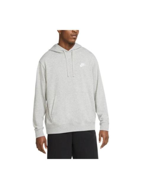Nike Men's Nike Solid Color Logo Printing Hooded Long Sleeves Gray CZ7858-063