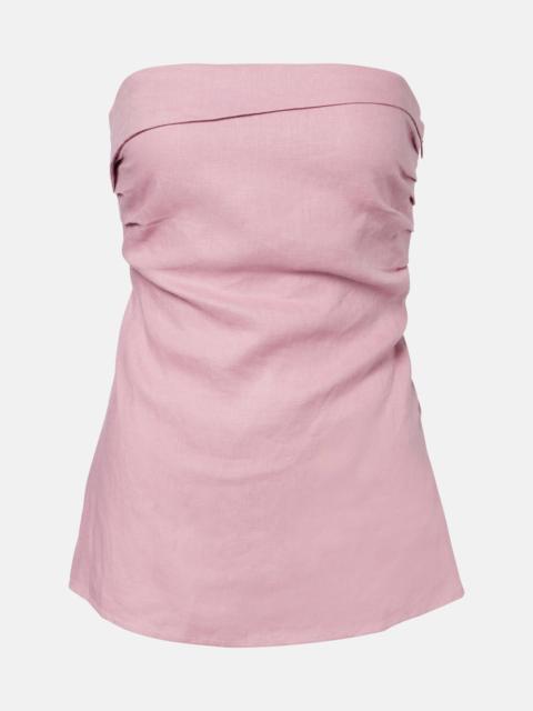 FAITHFULL Caen strapless linen top
