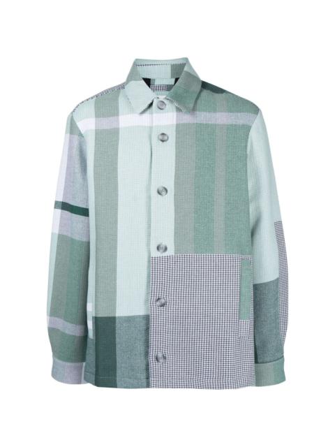 Holzweiler mix-print buttoned shirt jacket