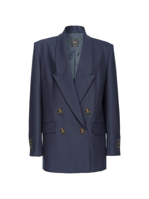 pinstripe double-breasted blazer