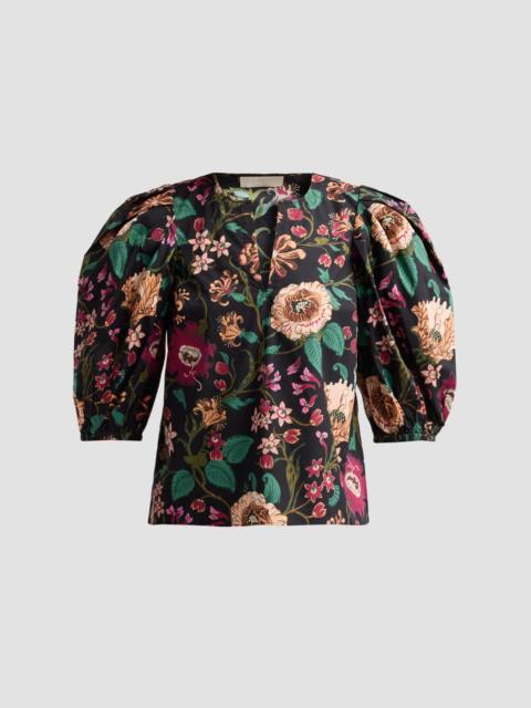 ULLA JOHNSON Women's Florielle Floral Print Cotton Top - Dahlia