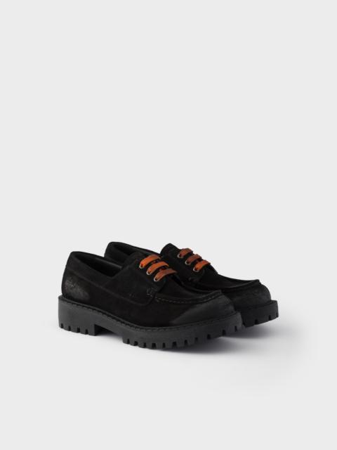 Prada Waxed suede lace-up shoes