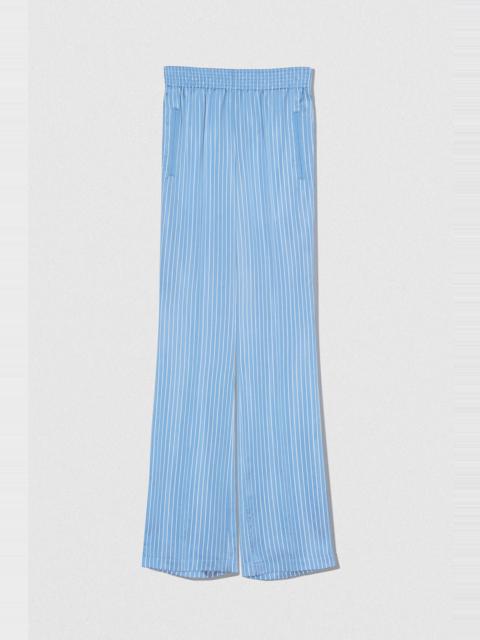 BY FAR SATIN PIN STRIPE TROUSER BLUE AND WHITE VISCOSE BLEND