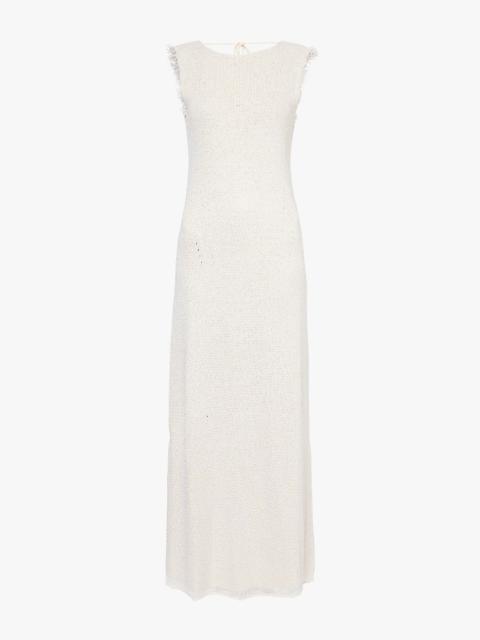 Silvia slim-fit bouclé maxi dress