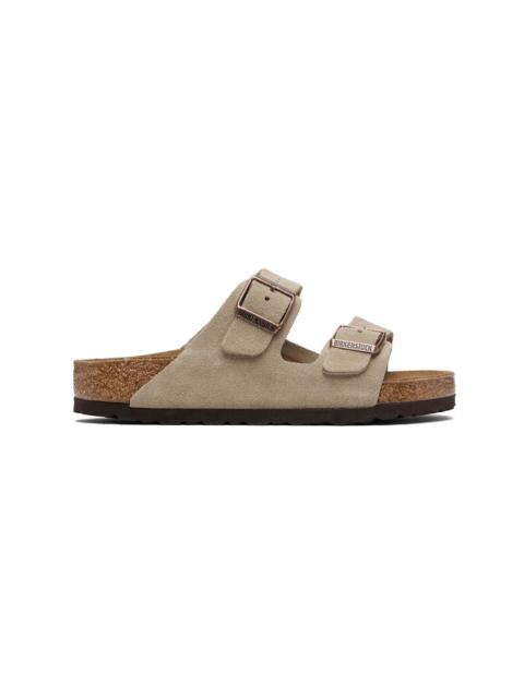 BIRKENSTOCK Taupe Regular Arizona Suede Leather Sandals