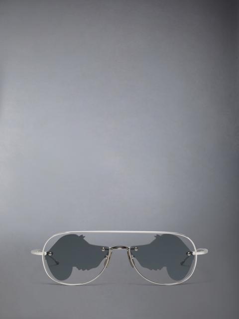 Thom Browne TITANIUM HECTOR AVIATOR SUNGLASSES