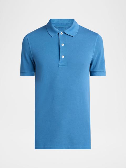 TOM FORD Men's Lyocell Pique Polo Shirt