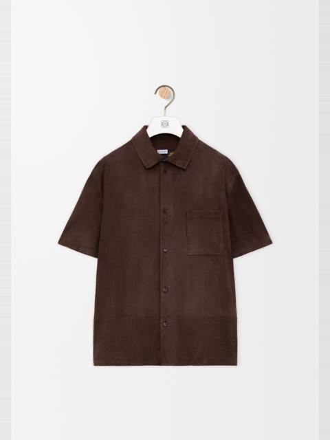 Loewe Short sleeve shirt in suede goatskin