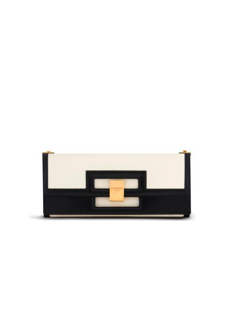 Balmain Oversized black and white leather 1945 Heritage clutch bag