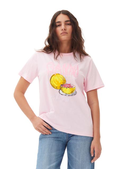 PINK BASIC JERSEY GRAPEFRUIT RELAXED T-SHIRT