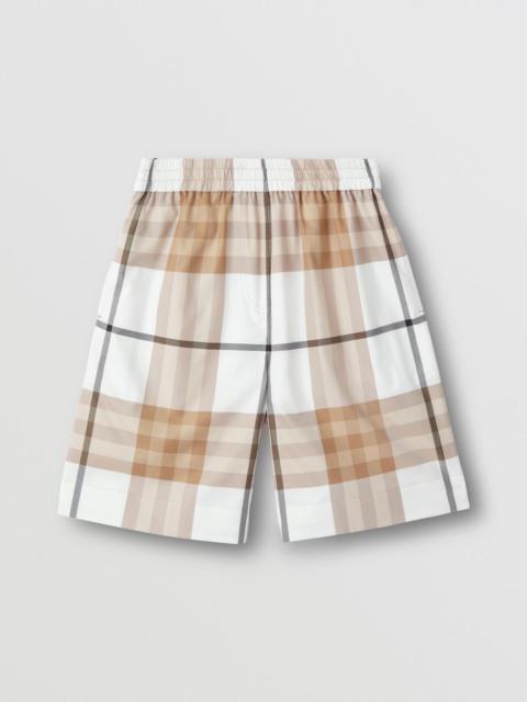 Burberry Check Cotton Shorts