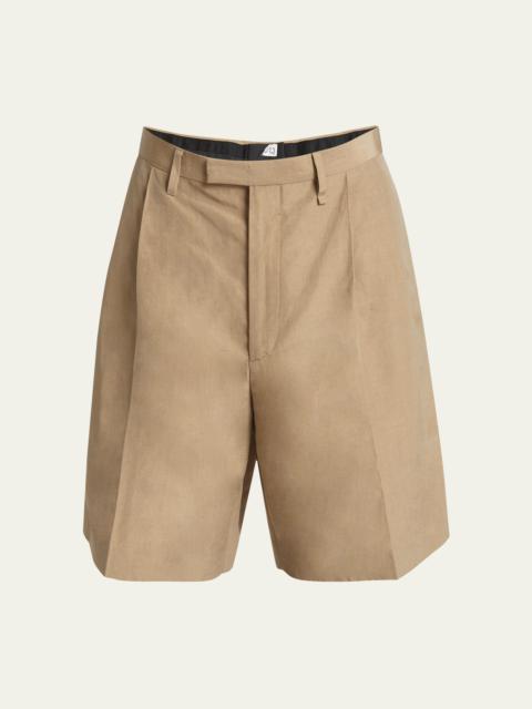 Men's Silk Linen Pleated Shorts