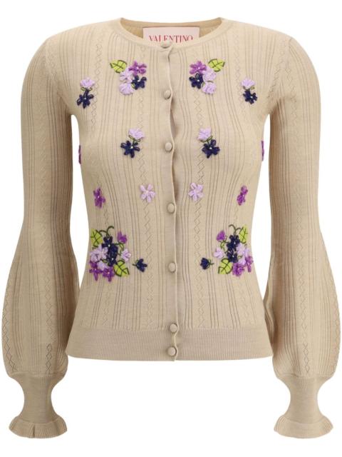 Valentino floral-embroidered cardigan