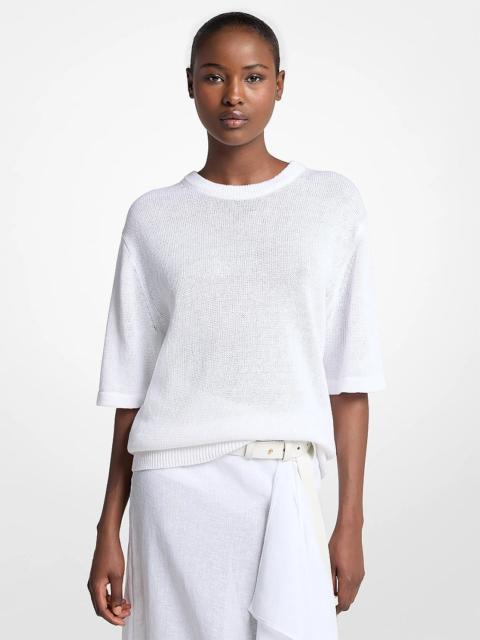MICHAEL KORS COLLECTION Linen and Cotton T-Shirt