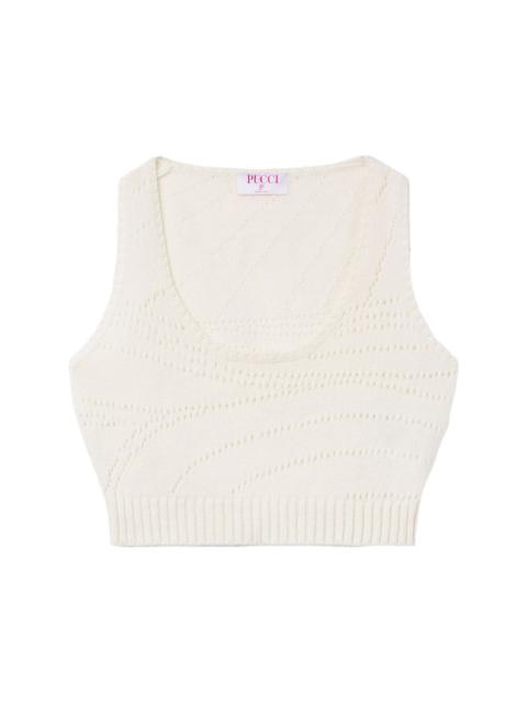 pointelle-knit cashmere top