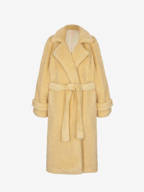 The Frankie Shop Gresham Faux Shearling Robe Coat - Yellow