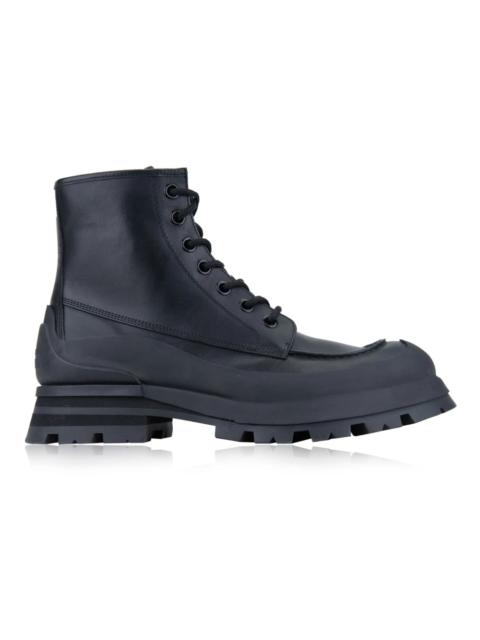 Alexander McQueen MEN'S LEATHER LACE-UP BOOTS