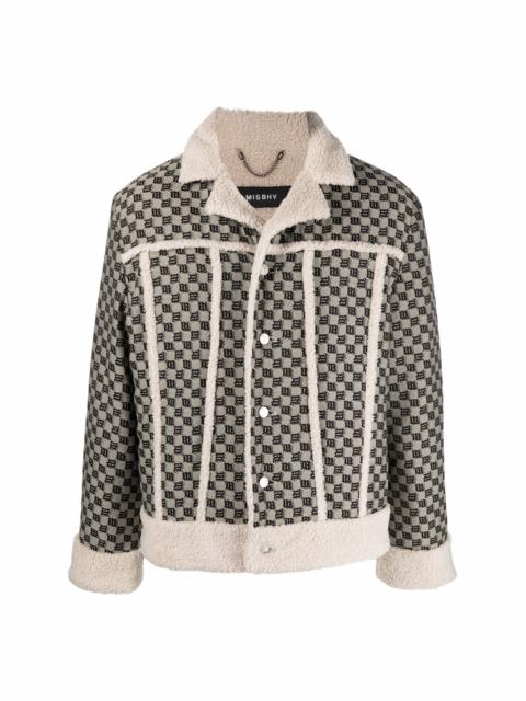 jacquard-monogram contrast-trim jacket