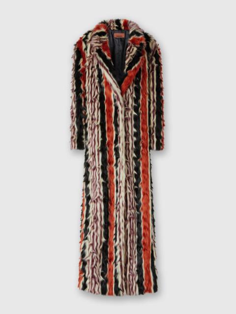 Missoni Long coat in striped faux fur