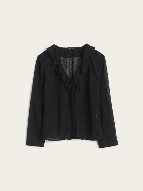 Madewell Ruffled V-Neck Long-Sleeve Top