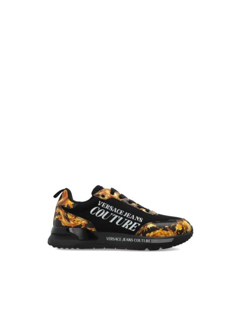 VERSACE JEANS COUTURE Dynamic baroque-print lace-up sneakers