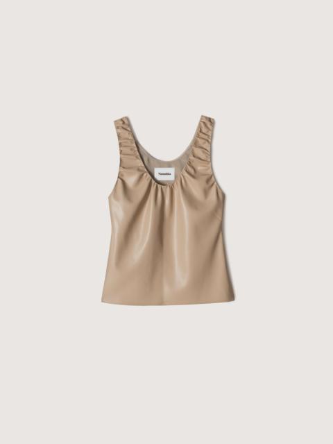 Ruched Vegan Leather Top