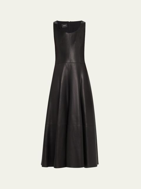 AKRIS Nappa Leather Midi Dress