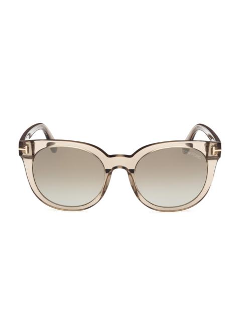 TOM FORD Women's 53MM Butterfly Sunglasses - Transparent Oyster Gradient