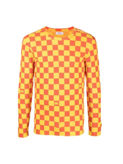 ERL logo checkerboard print T-shirt