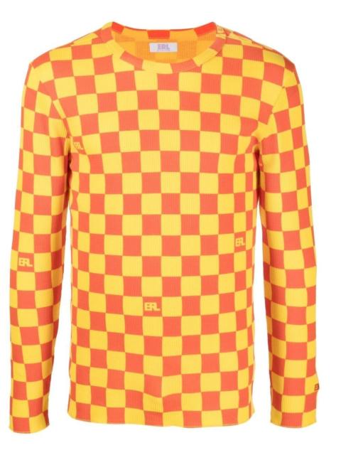 ERL logo checkerboard print T-shirt