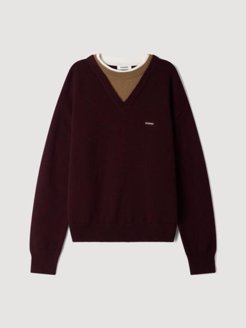 Sandro 2-IN-1 WOOL AND CASHMERE SWEATER